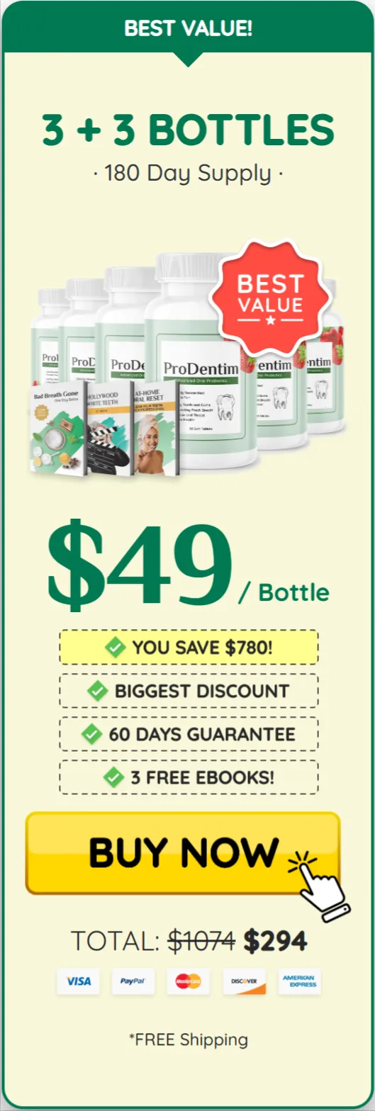 ProDentim price 6 bottle